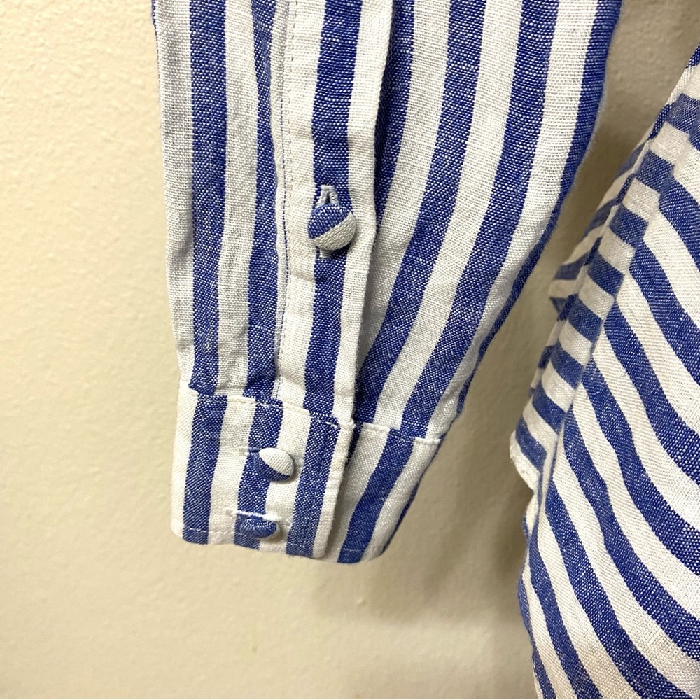 Johanna Ortiz Rio Grande Linen Striped High-Low Blouse 4 - Picture 8 of 11